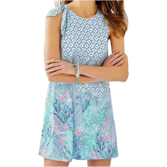 Lilly Pulitzer Blue and Pink Mini Dress - Picture 1 of 11